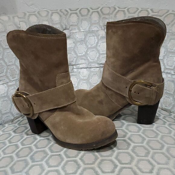 Very Volatile Brown Suede Heeled Boots Size 9 - Picture 2 of 12